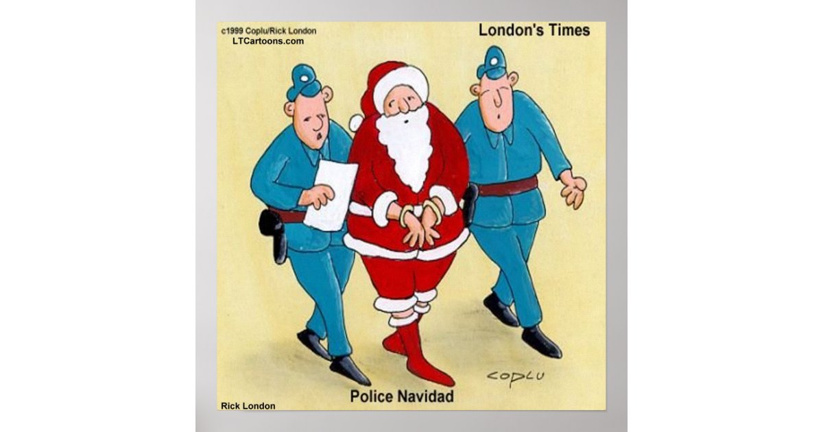 Police Navidad Funny Christmas Poster | Zazzle