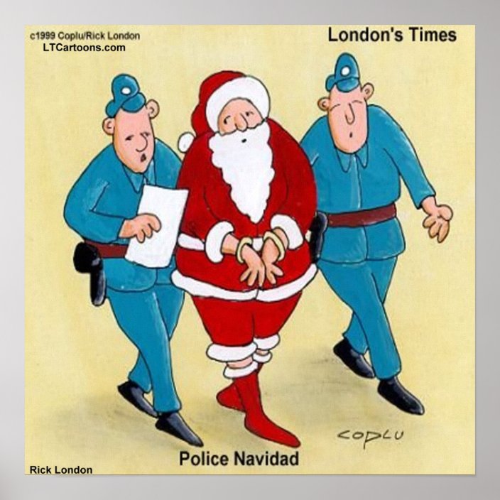 Police Navidad Funny Christmas Poster Zazzle.co.uk