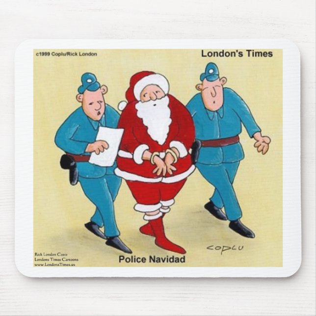 Police Navidad Funny Christmas Santa Gifts & Cards Mouse Mat (Front)