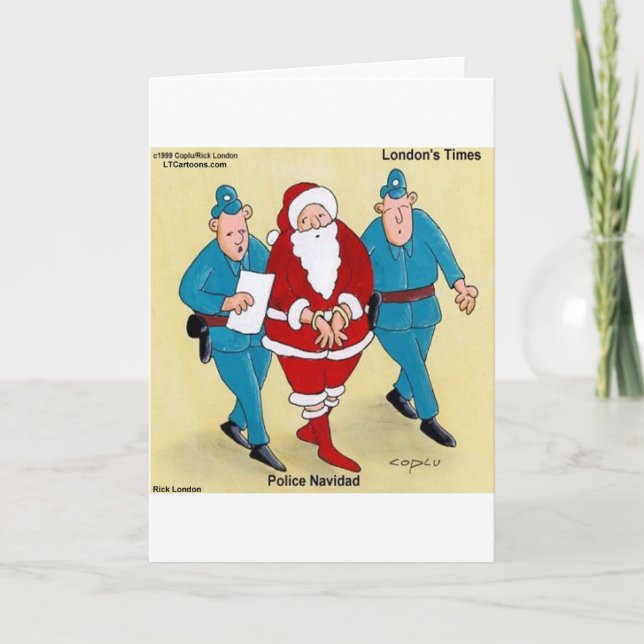 Police Navidad: Santa's Been Very Bad Holiday Card (Front)