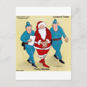 Police Navidad: Santa's Been Very Bad Holiday Postcard