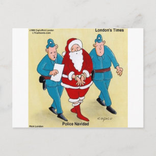 Police Navidad: Santa's Been Very Bad Holiday Postcard