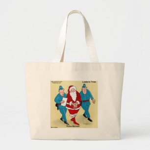 Police Navidad: Santa's Been Very Bad Large Tote Bag