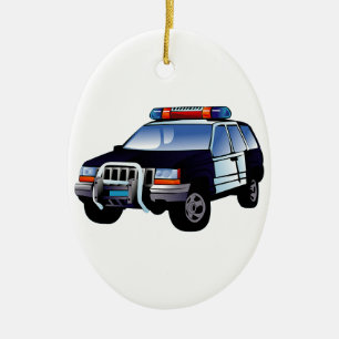 Police Office Design Car Digital Art Destiny Ceramic Tree Decoration