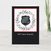 Police Office Sympathy Black Wreath