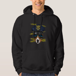 Police Officer African Basenji PD Cop Crime Scene  Hoodie