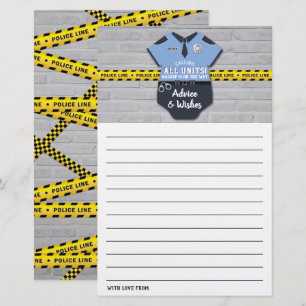 Police Officer Baby Shower Advice Cards