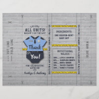 Police Officer Baby Shower DIY Candy Bar Wrapper