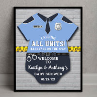Police Officer Baby Shower Welcome Sign
