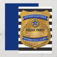 Police Officer Badge Party Invitation