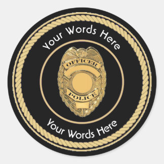Police Officer Badge Universal Classic Round Sticker