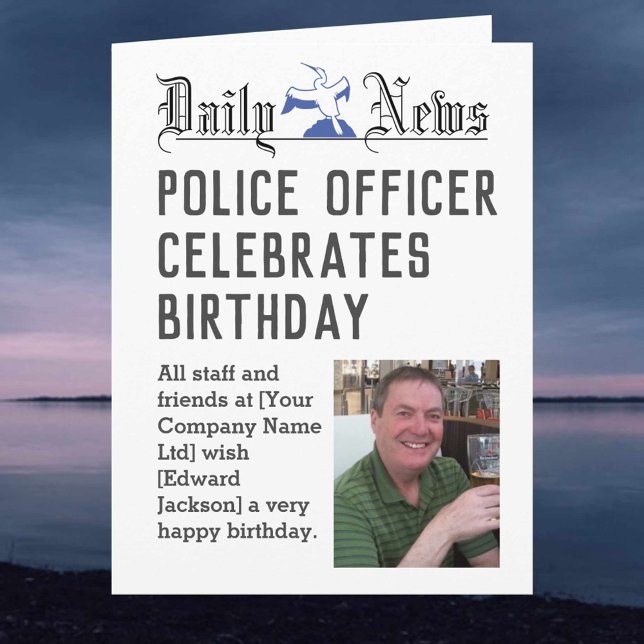 Police Officer Birthday Card to Personalise (Creator Uploaded)