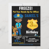 Police officer birthday invitation Police k9 dog