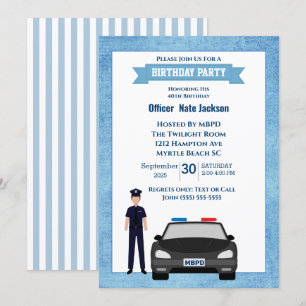 Police Officer Birthday Party Invitation