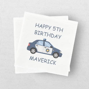 Police Officer Calling All Units Kids Birthday Napkin