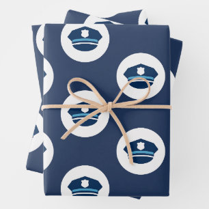 Police Officer Cap Wrapping Paper Sheet