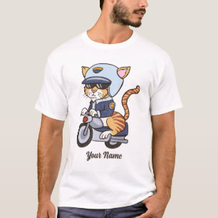 Police Officer Cat - Cool Traffic Cop Cat Lover T-Shirt
