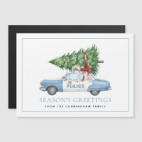 Police Officer Christmas Tree Car Magnetic Card