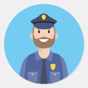 Police Officer Classic Round Sticker