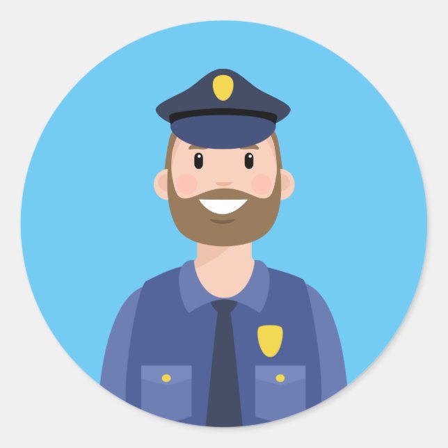 Police Officer Classic Round Sticker (Front)