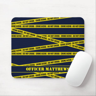 Police Officer Crime Scene Do Not Cross Tape Mouse Mat
