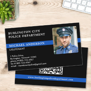 Police Officer Custom Photo Cop Law Enforcement  Business Card