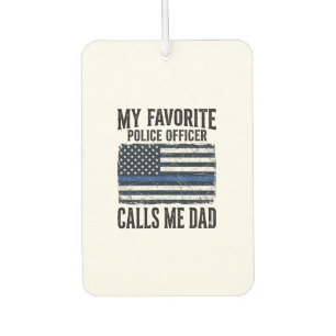 Police Officer Dad Thin Blue Line Vintage Vector D Car Air Freshener