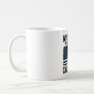 Police Officer Dad Thin Blue Line Vintage Vector D Coffee Mug