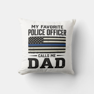 Police Officer Dad Vintage Flag Shirt Design_1 Cushion