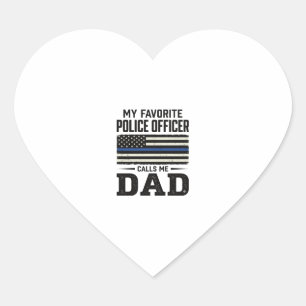 Police Officer Dad Vintage Flag Shirt Design_1 Heart Sticker