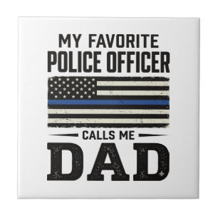 Police Officer Dad Vintage Flag Shirt Design_1 Tile