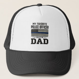 Police Officer Dad Vintage Flag Shirt Design_1 Trucker Hat