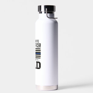 Police Officer Dad Vintage Flag Shirt Design_1 Water Bottle