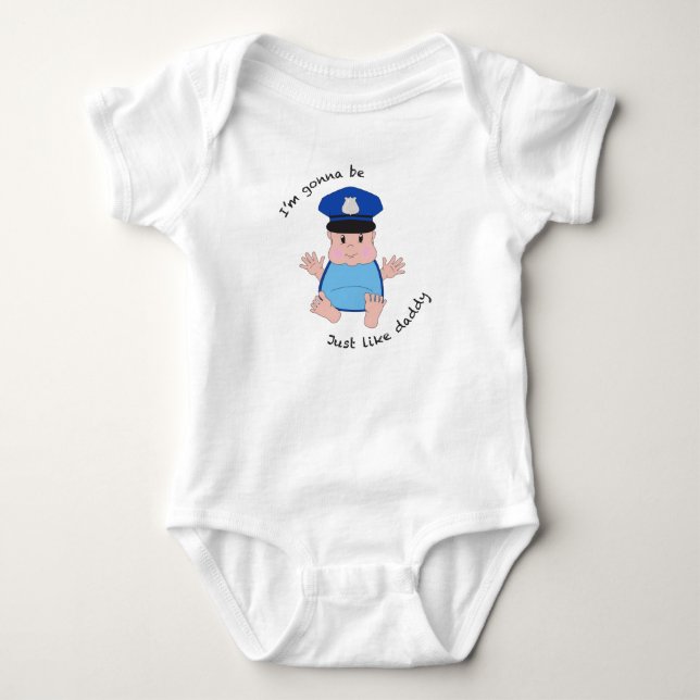 Police officer daddy baby bodysuit (Front)
