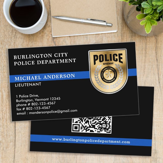 Police Officer Department Custom Law Enforcement  Business Card (Creator Uploaded)