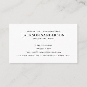 Police Officer Department Law Enforcement Business Card