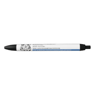 Police Officer Department Law Enforcement Logo Black Ink Pen
