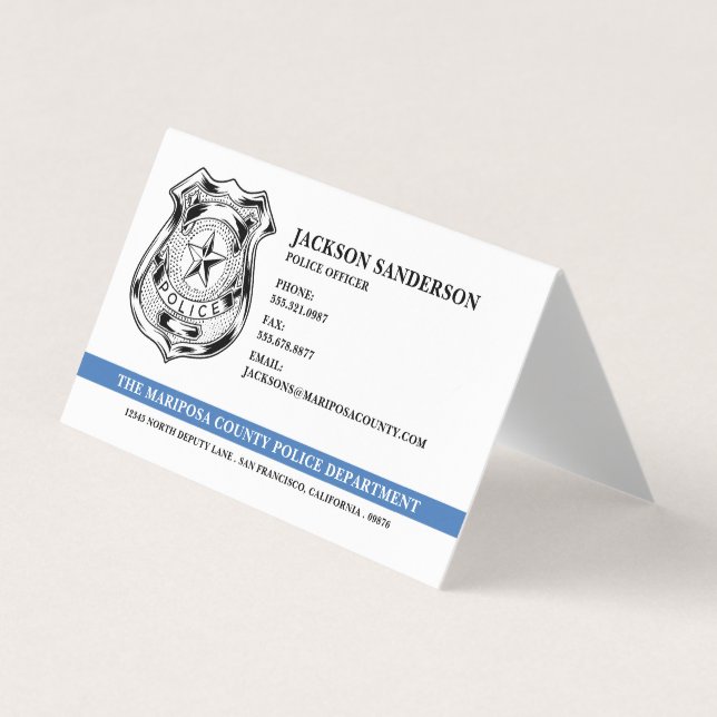 Police Officer Department Law Enforcement Logo Business Card (Front)