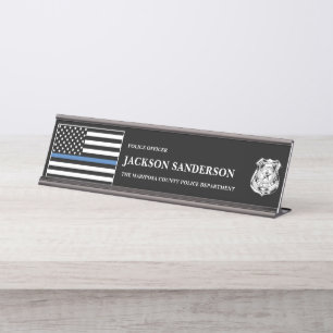 Police Officer Department Law Enforcement Logo Desk Name Plate