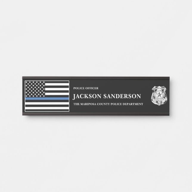 Police Officer Department Law Enforcement Logo Door Sign (Front)