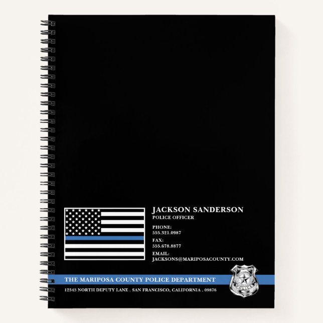 Police Officer Department Law Enforcement Logo Notebook (Front)
