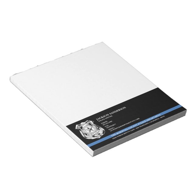 Police Officer Department Law Enforcement Logo Notepad (Angled)