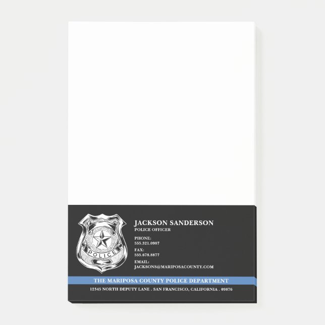 Police Officer Department Law Enforcement Logo Post-it Notes (Front)