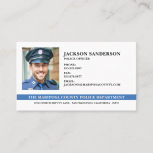 Police Officer Department Law Enforcement Photo Business Card