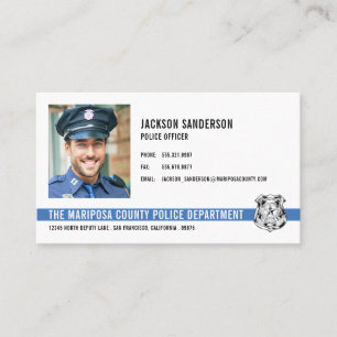 Police Officer Department Law Enforcement Photo Business Card
