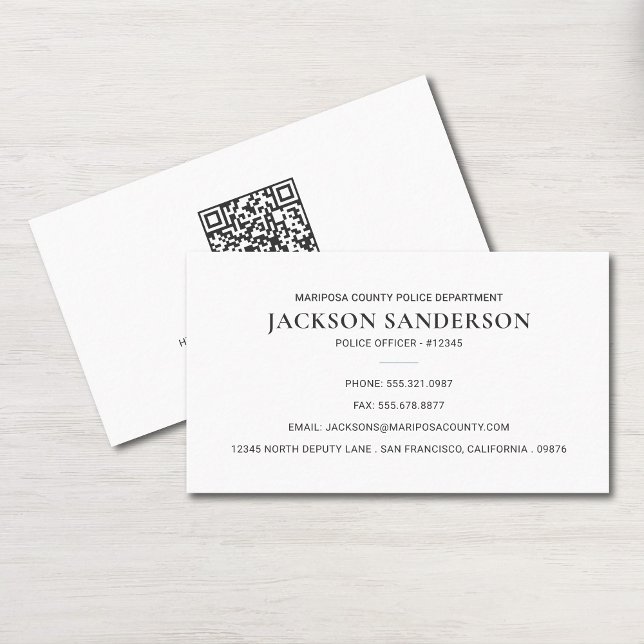 Police Officer Department Law Enforcement QR Code Business Card (Police Officer Department Law Enforcement QR Code Business Card)