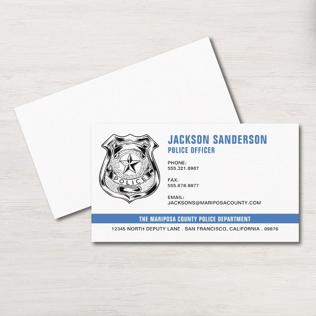 Police Officer Department Logo Law Enforcement Business Card (Police Officer Department Logo Law Enforcement Business Card)
