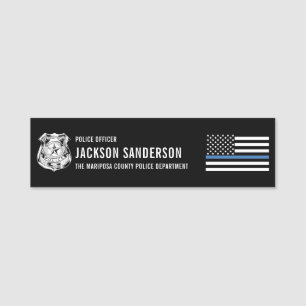 Police Officer Department Thin Blue Line Employee Name Tag