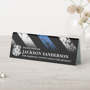 Police Officer Department Thin Blue Line Logo