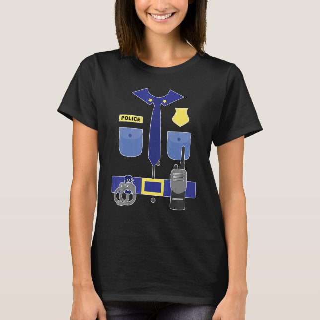 Police Officer  For Kids Boys Girls Cop Uniform T-Shirt (Front)